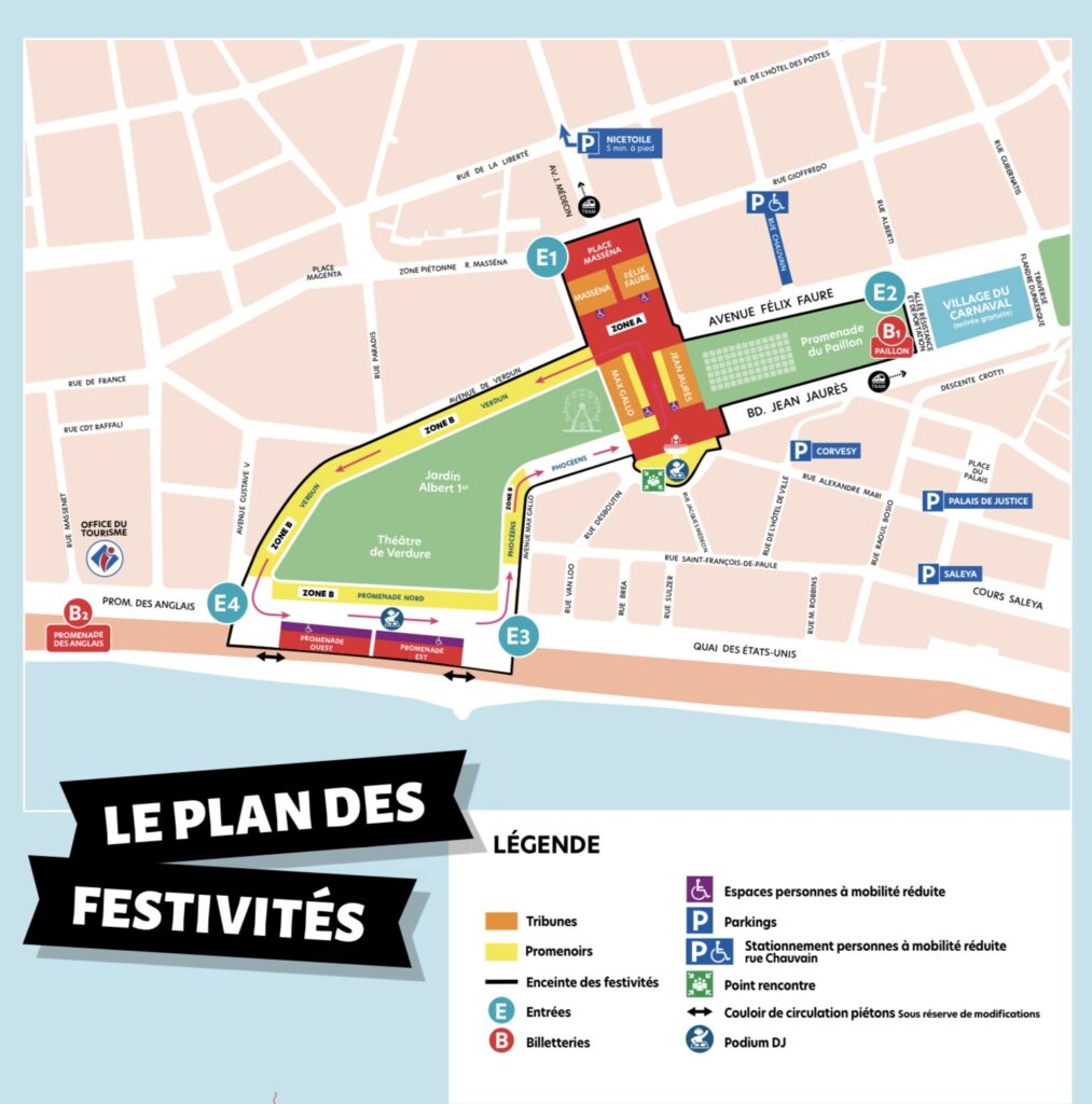 Map of Nice Carnival