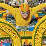 Lemon festival display Menton French Riviera