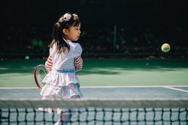 Girl playing tennis