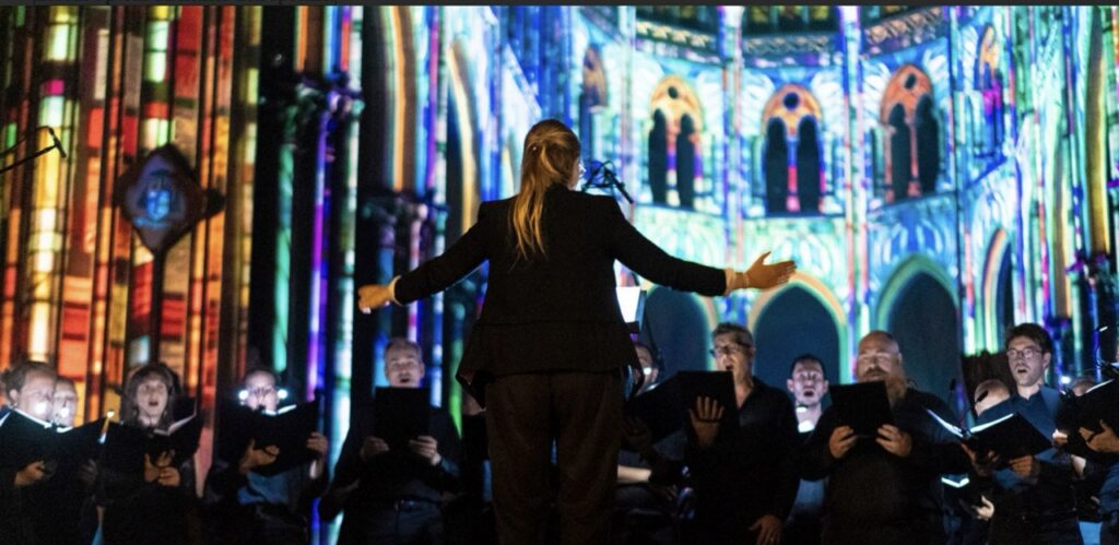 Nice Basilica Notre Dame, LUMINISCENCE show.