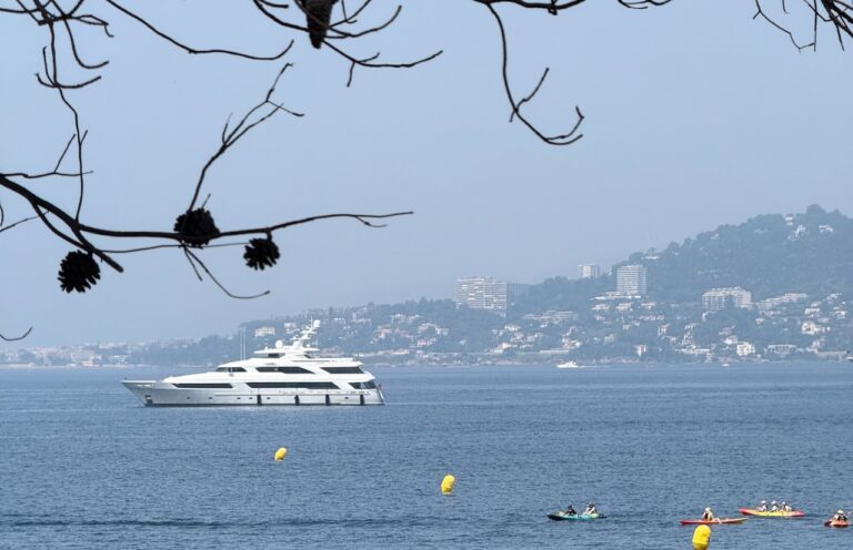 Antibes superyacht hazy skies