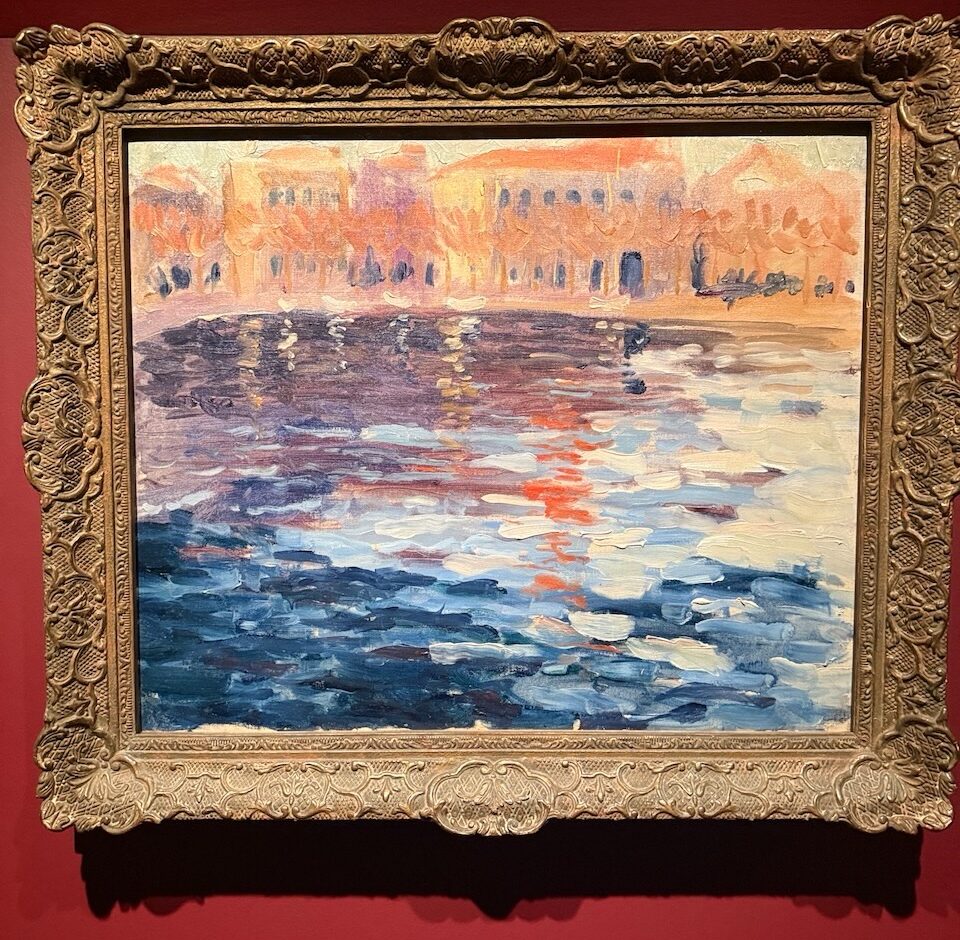 Sunset at Cannes Harbour, Oil on canvas, 1930s - by Winston Churchill Winston Churchill French Riviera Paintings