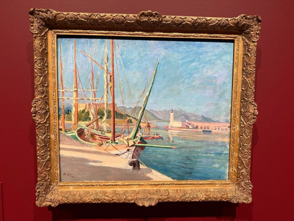Sailing Boats at Harbour in Antibes, Oil on canvas, 1930s, by Winston Churchill Winston Churchill French Riviera Paintings