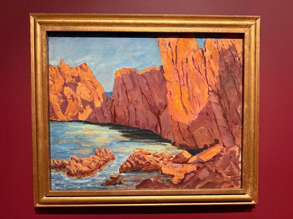 Red Rocks in the South of France, Oil on canvas, about 1950 - by Winston Churchill Winston Churchill French Riviera Paintings
